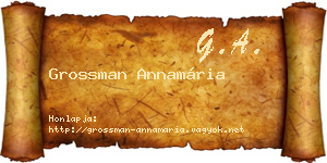 Grossman Annamária névjegykártya